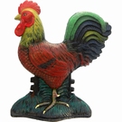 Tirelire coq coloré en fonte style brocante 