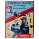 Plaque murale métal pub rétro - Vélo à moteur 