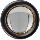 Miroir rond convexe cadre en bois noir & dorée 