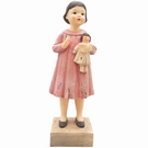 Figurine petite fille déco - Poupée & robe rose