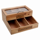 Coffret sans couverts superposé bois - Vintage 