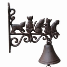 Cloche de porte 5 chats effet rouille 
