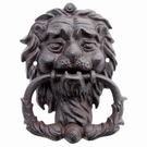 Heurtoir de porte en fonte - Tête de lion 