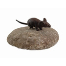 Souris décorative fonte sur galet naturel