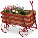 Chariot décoratif rouge pour plantes & fleurs